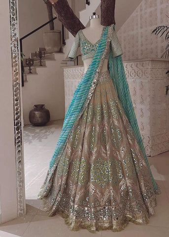 Silk Bridal Wear Lehenga Choli with mirror embroidery