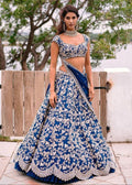Shapely Blue Art Silk Designer Bridal Wear Lehenga Choli