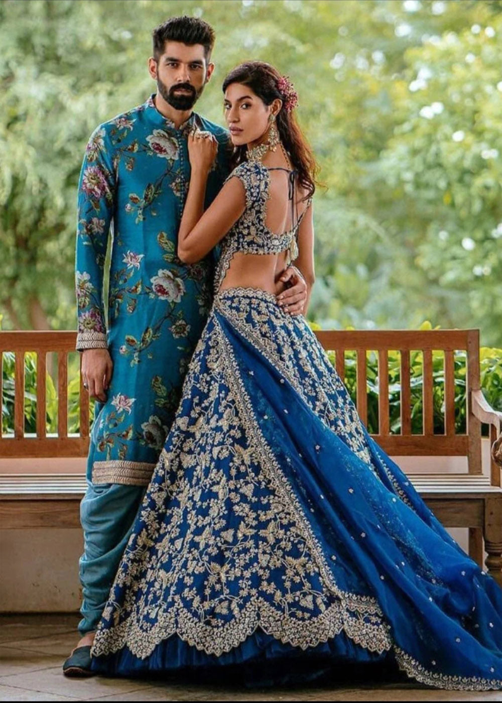 Shapely Blue Art Silk Designer Bridal Wear Lehenga Choli
