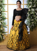 Stunning Mustard Color Art Silk Party Wear Lehenga Choli