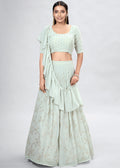 Angelic Light Sky Blue Georgette Party Wear Lehenga Choli