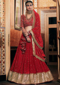 Charming Red Color Georgette Bridal Wear Lehenga Choli