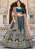 Photogenic Sea Blue Color Silk Bridal Wear Lehenga Choli