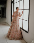 Wonderful Rose Pink Color Net Bridal Wear Designer Lehenga Choli
