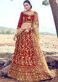 Magnificent Dark Orange Color Silk Wedding Wear Lehenga Choli