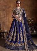 Angelic Blue Color Raw Silk Bridal Wear Lehenga Choli