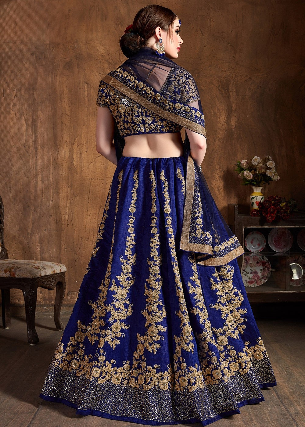 Angelic Blue Color Raw Silk Bridal Wear Lehenga Choli