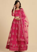 Good-looking Pink Color Organza Festival Wear Lehenga Choli